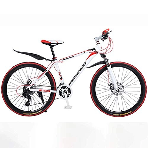 Mountain Bike : GFF 26In 27-Speed Mountain Bike for Adult, Lightweight Aluminum Alloy Full Frame, Wheel Front Suspension Mens Bicycle, Disc Brake