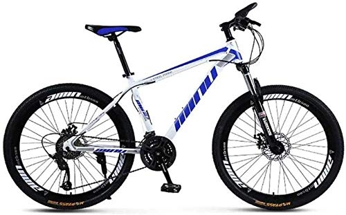 Mountain Bike : giyiohok Mountain Bike Unisex Mountain Bike High-Carbon Steel Frame MTB Bike 26Inch Mountain Bike 21 / 24 / 27 / 30 Speeds with Disc Brakes and Suspension Fork-21 Speed_Blue