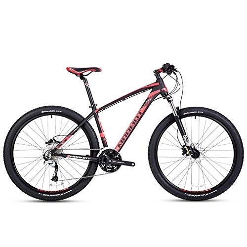 Mountain Bike : GJZM 27-Speed Mountain Bikes, Men's Aluminum 27.5 Inch Hardtail Mountain Bike, All Terrain Bicycle with Dual Disc Brake, Adjustable Seat, Black