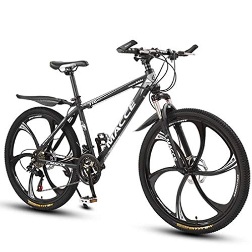 Mountain Bike : GL SUIT 24-Speed Mountain Bike Bicycle for Adult Unisex, Dual Disc Brakes Lightweight Carbon Steel Frame Shock-Absorbing Front Fork Hard Tail Dirt Bike, Black, 24 inches