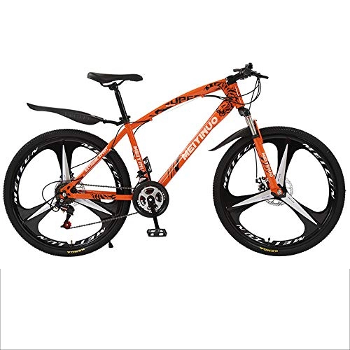 Mountain Bike : Gnohnay 26inch Mountain Bikes, Dual Disc Brake Hardtail Mountain Bike, Mens Women Adult All Terrain Mountain Bike, Adjustable Seat & Handlebar, orange, 27 speed
