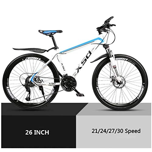 Mountain Bike : GOLDGOD 26 Inches Mtb Bicycle, High-Carbon Steel Hardtail Mountain Bike with Adjustable Seat And Anti-Slip Handlebar Double Mechanical Disc Brakes Mountain Bicycle, 27 speed