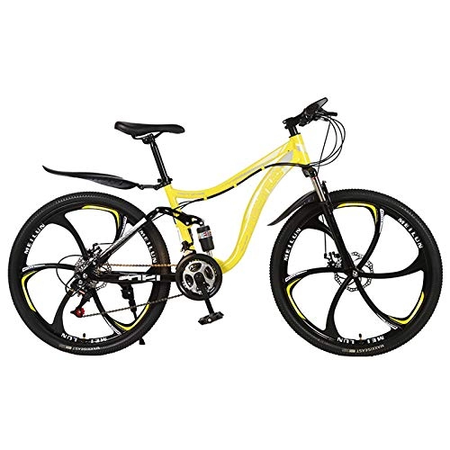 Mountain Bike : GQFGYYL-QD Mountain Bike with Adjustable Seat and Shock Absorption, Double Disc Brake Mountain Bicycle 26 Inches Wheels 27 Speed, for Adults Outdoor Riding, 2