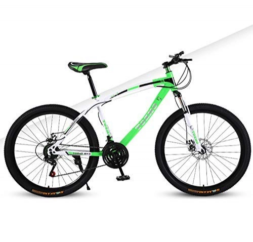 Mountain Bike : GQQ Mountain Bike, 21 / 24 / 27 Speed Mountain Bike Double Disc Brake Unisex Bicycle Front Suspension 26 inch Spoke Wheel MTB, 21 Speed