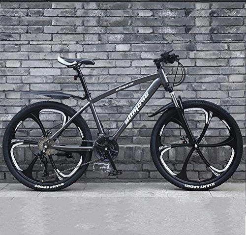 Mountain Bike : GQQ Mountain Bike, 24 inch Mountain Bike for Adult, Lightweight High-Carbon Steel Frame, Front Suspension Disc Brake Bicycle, 21 Speed