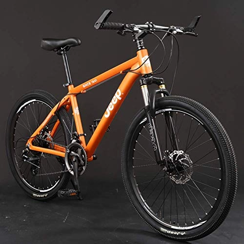 Mountain Bike : GQQ Mountain Bike, 30 Speeds Student Mountain Bikes Lightweight Aluminum Alloy Frame Bicycles 24 inch Double Disc Brake Road Bikes, Orange
