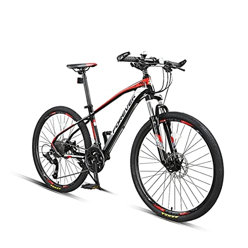 Mountain Bike : GREAT 26”Adult Mountain Bike, 27 Speed Spokes Wheel Bicycle Aluminum Alloy Frame Dual Disc Brakes For Riders With A Height Of 155-185CM(Size:27 speed, Color:A)