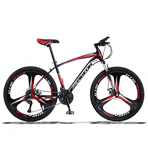 Mountain Bike : GREAT 26 Inches Mountain Bikes, Man Woman Road Bike 21 Speed Bicycle Dual Disc Brake Bike Thick Anti-skid Wear-resistant Tires Commuter Bike(Color:A)