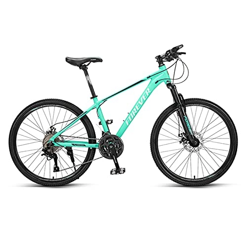 Mountain Bike : GREAT Adults Mountain Bike, Bicycle 26" Wheels Aluminum Alloy Frame 27 Speed Bicycle Full Suspension Commuter Bike Dual Disc Brake MTB(Color:Green)