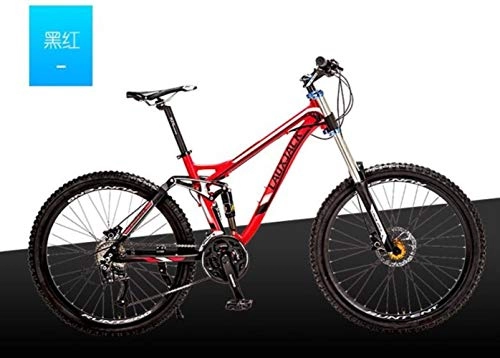 Mountain Bike : GUIO Hydraulic Disc brakes new cycling mountain bike 26er mountain bicycle man&woman bike, 27 gear red color, 26 * 17(165-175cm)