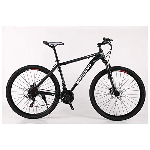 Mountain Bike : GUOCAO Outdoor sports Mountain Bike 2130 Speeds Mens HardTail Mountain Bike 26" Tire And 17 Inch Frame Fork Suspension with Bicycle Dual Disc Brake Outdoor (Color : Black, Size : 30 Speed)