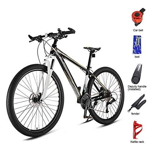 Mountain Bike : GUOHAPPY 29-Inch 33-Speed Mountain Bike with A Maximum Load Capacity of 330Lbs, Suitable for 165Cm-195Cm Adult Riding, Easily Cope with Various Road Surfaces And Climbing, black yellow