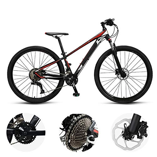 Mountain Bike : GUOHAPPY 29-Inch Mountain Bike, 36-Speed, Strong Off-Road Capability, More Stable Grip, Faster Speed, Suitable for Riders with A Height of 59 Inches-74.8 Inches, Black red