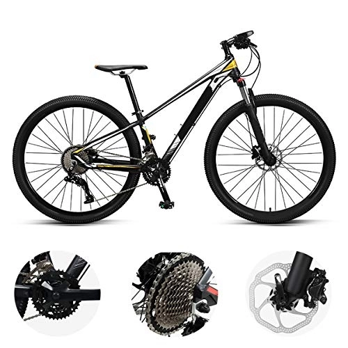 Mountain Bike : GUOHAPPY 29-Inch Mountain Bike, 36-Speed, Strong Off-Road Capability, More Stable Grip, Faster Speed, Suitable for Riders with A Height of 59 Inches-74.8 Inches, black yellow