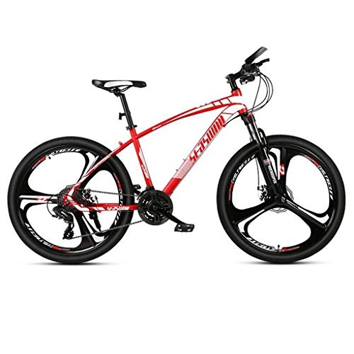 Mountain Bike : GXQZCL-1 26 Mountain Bike, Carbon Steel Frame Hard-tail Bicycles, Dual Disc Brake and Front Fork, 21 Speed, 24 Speed, 27 Speed MTB Bike (Color : Red, Size : 27 Speed)
