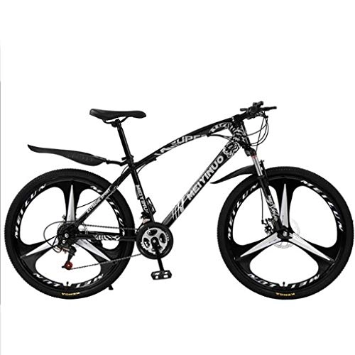 Mountain Bike : GXQZCL-1 Mountain Bikes, 26" Mountain Bicycles, 21 / 24 / 27 speeds, Carbon Steel Frame with Dual Disc Brake and Front Suspension MTB Bike (Color : Black, Size : 21 Speed)