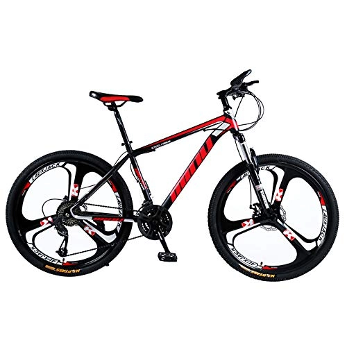Mountain Bike : GZMUK Bike Mountain Bike 26 Inch Wheels Adult Bicycle, 21(24, 27) Speeds Trek Bike, Double Disc Brake Suspension Fork Anti-Slip Bikes, Red 2, 24 speed