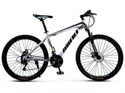 Mountain Bike : H-LML Adult Mountain Bike 26-Inch / 24-Speed Single-Wheel Cross-Country Variable Speed Bicycle Male And Female Students Shock Absorption Bicycle, White