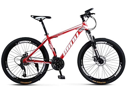 Mountain Bike : H-LML Adult Mountain Bike 26-Inch 27-Speed Single-Wheel Transmission All-Terrain Shock Absorber Men's And Women's Bicycles, Red