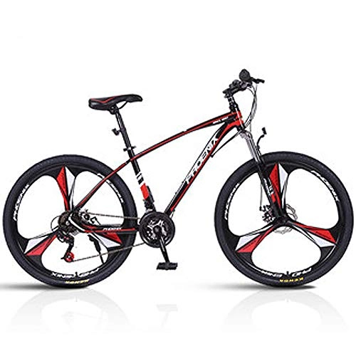 Mountain Bike : HAOYF 26 / 27.5 Inch 24 / 27 Speed Mountain Bike Bicycle, Adult Student Outdoors Sport Cycling Road Bikes Exercise Bikes, Dual Disc Brakes Hardtail Mountain Bikes, Red, 26 Inch 27 Speed