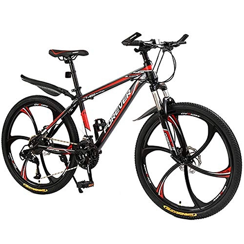 Mountain Bike : HAOYF Mountain Bike 24 / 26 Inch Bicycle Adult, 21 / 24 / 27 / 30 Speed Student Outdoors Sport Cycling Road Bikes Exercise Bikes Hardtail Mountain Bikes with Disc Brakes, Red, 26 Inch 27 Speed