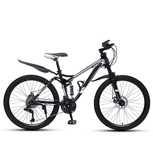 Mountain Bike : haozai Adult Mountain Bike, 21 Speed, Four-link Powerful Suspension, sensitive Disc Brake, Waterproof, Wear-resistant, Aluminum And Steel Frame Options, Bicycle Mountain Bike