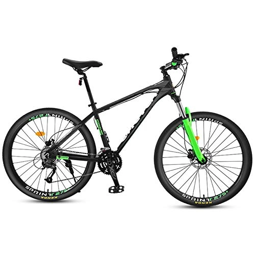 Mountain Bike : haozai Adult Mountain Bike, Aluminum Alloy Frame, Tire Resistance To Slip And Wear, 27 Speeds, Oil Disc Brake, 27.5-Inch Wheels, exercise Spin Bike, Black Green