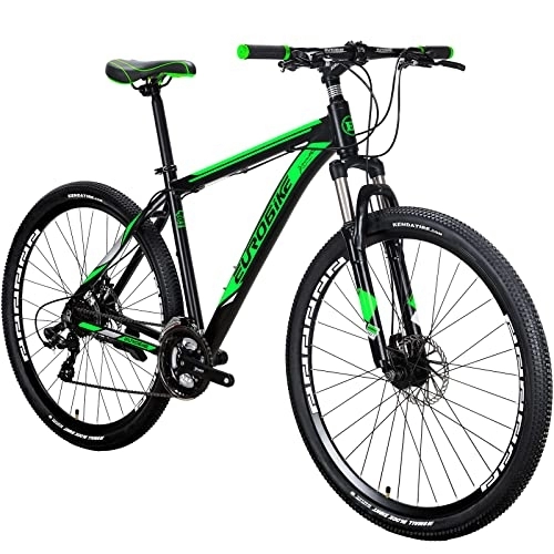 Mountain Bike : Hardtail Mountain Bike, OBK X9 29er Mens Mountain Bike 29 Inch wheels Aluminum Frame 21 Speed Dual Disc Brakes Front Suspension Bicycle for Men (Aluminum Rims Green)