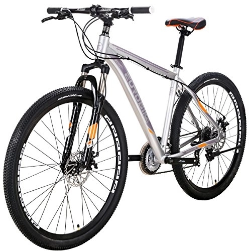 Mountain Bike : Hardtail Mountain Bikes, 29-Inch Wheels, Lightweight 21 speeds Mountain Bikes Bicycles Strong Aluminum alloy Frame with Disc brake X9 Bike (silver)