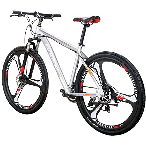 Mountain Bike : Hardtail Mountain Bikes, 29-Inch Wheels, Lightweight 21 speeds Mountain Bikes Bicycles Strong Aluminum alloy Frame with Disc brake X9 Bike (silver-K)