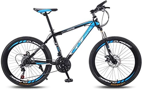 Mountain Bike : HCMNME Mountain Bikes, 24 inch bicycle mountain bike adult variable speed light bicycle 40 cutter wheels Alloy frame with Disc Brakes (Color : Black blue, Size : 24 speed)