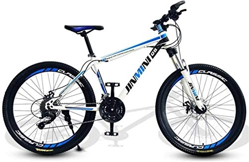 Mountain Bike : HCMNME Mountain Bikes, 26 inch mountain bike adult men and women variable speed mobility bicycle 40 cutter wheels Alloy frame with Disc Brakes (Color : White blue, Size : 21 speed)