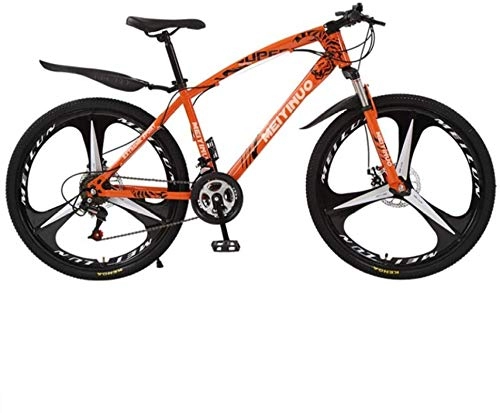 Mountain Bike : HCMNME Mountain Bikes, Mountain bike bicycle 26 inch disc brake adult bicycle tri-cutter Alloy frame with Disc Brakes (Color : Orange, Size : 27 speed)
