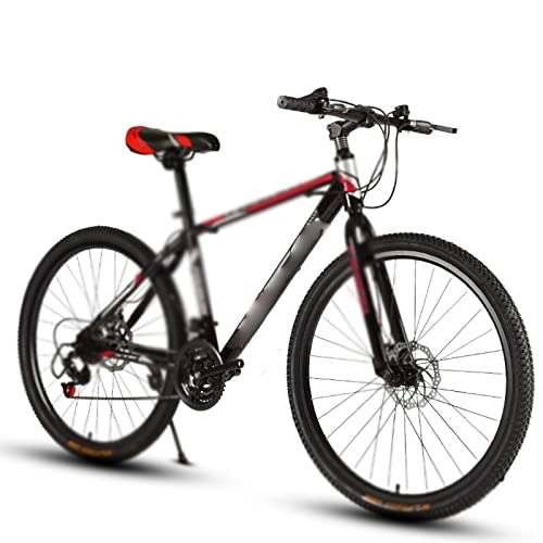 Mountain Bike : HESNDzxc Bicycles for Adults 24-inch Mountain Bicycle 21 Speed Adult Variable Speed Bicycle Cross-Country Racing Car with One Wheel (Color : Black red, Size : 27-Speed)