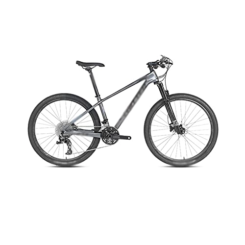 Mountain Bike : HESNDzxc Bicycles for Adults Bicycle, 27.5 / 29 Inch Carbon Mountain Bike Bicycle Remote Lockout Air Fork (Color : Gray, Size : 27.5x15)