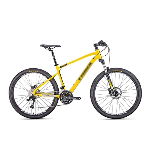 Mountain Bike : HESNDzxc Bicycles for Adults Bicycle Mountain Bike Variable Speed Brake Level Front Fork Lock Long-Distance Bicycle (Color : Yellow)