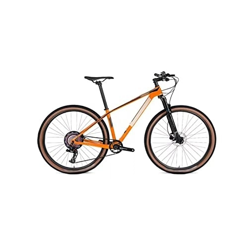 Mountain Bike : HESNDzxc Bicycles for Adults Carbon Fiber 27.5 / 29 Inch 13 Speed Frame Bike (Color : Orange, Size : Large)