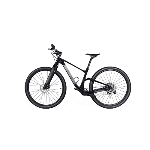 Mountain Bike : HESNDzxc Bicycles for Adults Carbon Fiber Mountain Bike Thru-axle Hardtail Off-Road Bike (Color : Black, Size : S(160-170cm))