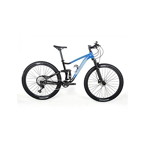 Mountain Bike : HESNDzxc Bicycles for Adults Full Suspension Aluminum Alloy Bike Mountain Bike (Color : Blue, Size : Medium)