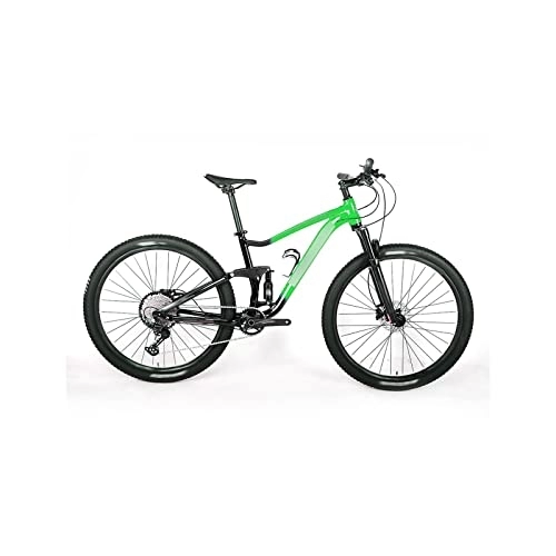 Mountain Bike : HESNDzxc Bicycles for Adults Full Suspension Aluminum Alloy Bike Mountain Bike (Color : Green, Size : X-Large)