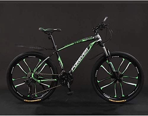 Mountain Bike : HFFFHA 26 Inch 21 / 24 / 27 / 30-Speed Adult Mountain Bike, Mountain Trail Bike High Carbon Steel Outroad Bicycles, Bicycle Full Suspension MTB Gears Dual Disc Brakes Mountain Bicycle (Size : 24 speed)
