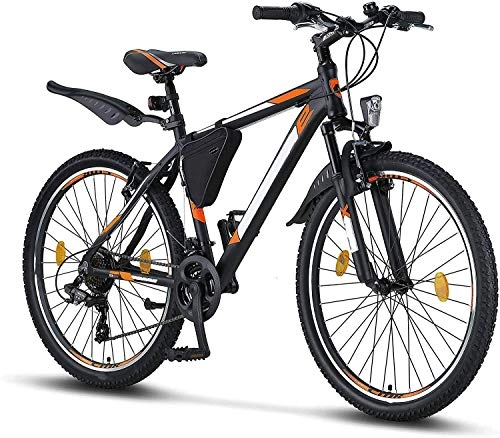 Mountain Bike : HFM 26 Inch Mountain Bike, MTB, Suitable From 150cm, 21 Speed Gearshift, Fork Suspension Mountain Bicycle