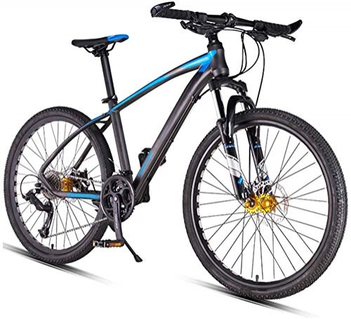Mountain Bike : HFM 26inch 27-Speed Mountain Bikes, Dual Disc Brake Hardtail Mountain Bike, All Terrain Mountain Bicycle, Adjustable Seat & Handlebar, Blue