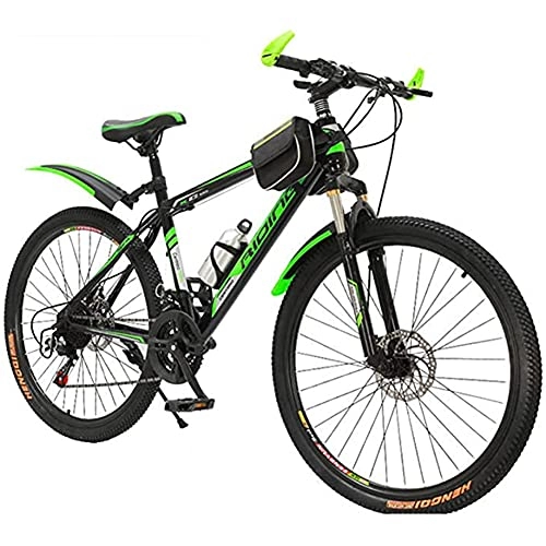 Mountain Bike : HHORB Mountain Bike 20 Inch, 22 Inch, 24 Inch, 26 Inch Bicycle Aluminum Alloy Frame, Male And Female Outdoor Sports Road Bike, Four Colors Are Available, Green, 26