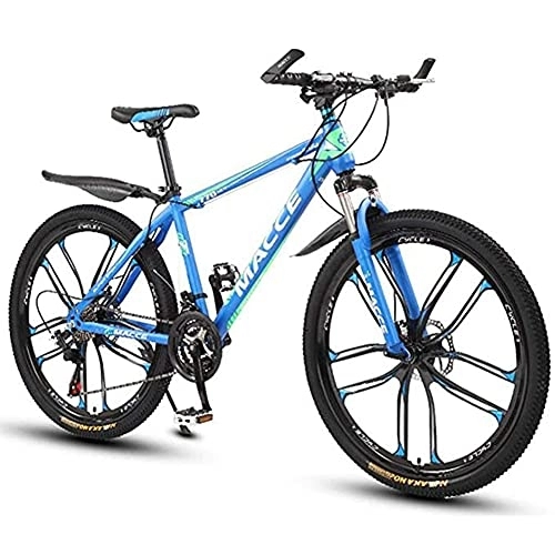 Mountain Bike : HHORB Mountain Bike Youth Adult Mens Womens Bicycle MTB Mountain Bike, 26 Inch Women / Men MTB Bicycles Lightweight Carbon Steel Frame 21 / 24 / 27 Speeds with Front Suspension Mountain Bike, Blue, 24speed