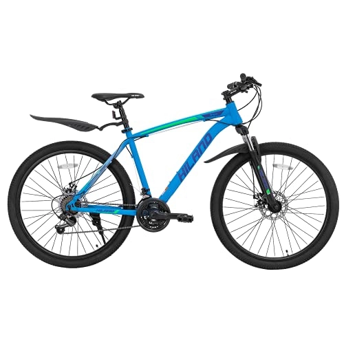 Mountain Bike : Hiland 26 / 27.5 Inch Mountain Bike MTB Bicycle with Steel Frame Disc Brake Suspension Fork Cycling Urban Commuter City Bicycle BLUE