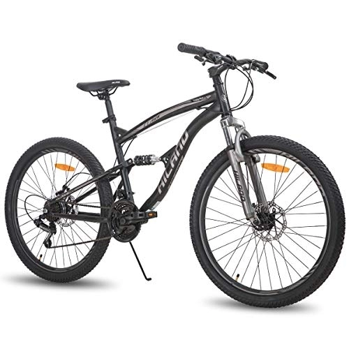 Mountain Bike : Hiland 26 Inch Mountain Bike for Men 21-Speed MTB Bicycle 18 Inch Dual-Suspension Urban Commuter City Bicycle Black…