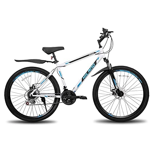 Mountain Bike : Hiland 27.5 Inch Wheel Bikes 21 Speed Bicycle Front Rear Disc Brake MTB Bike Bicycle white