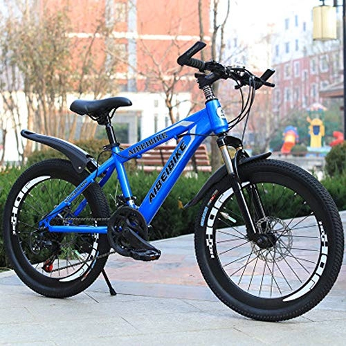 Mountain Bike : hj Mountain Brakes, 20-26 Inch High Carbon Steel Double Disc Brakes Fitness Sports City Bike Adult Student Travel Mountain Bike, Blue, 20inches