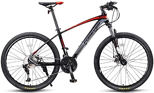 Mountain Bike : HJRBM Mountain Bicycle， Full Suspension Mens Mountain Bike 26" Frame 33-Speed Oil Disc Brake Speed Bike Off-Road Racing 6-6，Blue fengong (Color : Red)